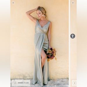 Revelry Blair Satin Dress in soft champagne - size 10 petite